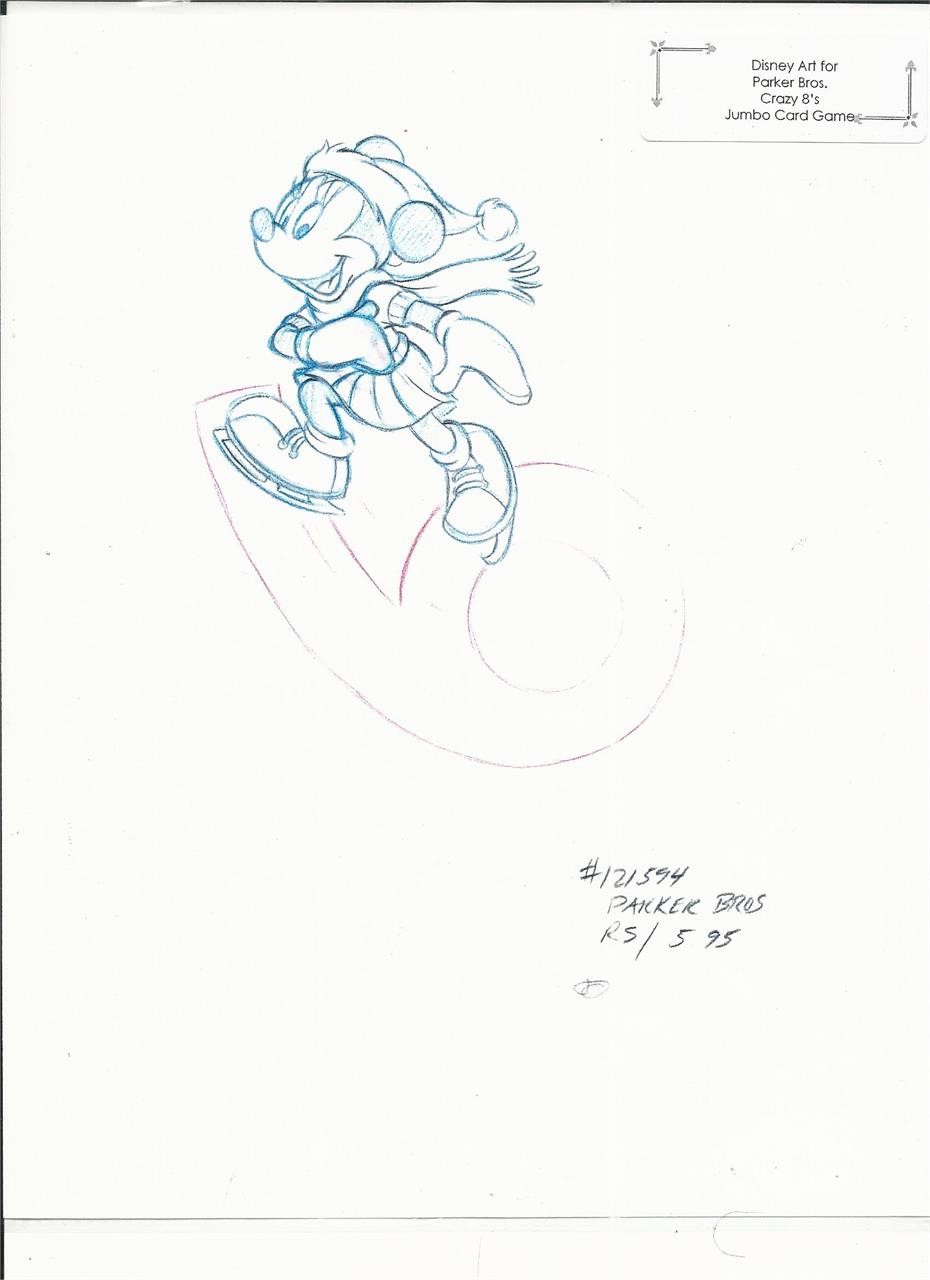 Disney Minnie Mouse original hand drawn art for Pa