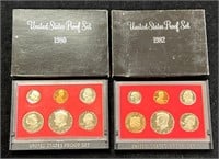 1980 & 1982 US Proof Sets in Boxes