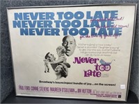 65/358 “ Never To Late” Poster  Framed in Silver