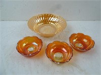 Lot of Fire-King Carnival Glass Bowls