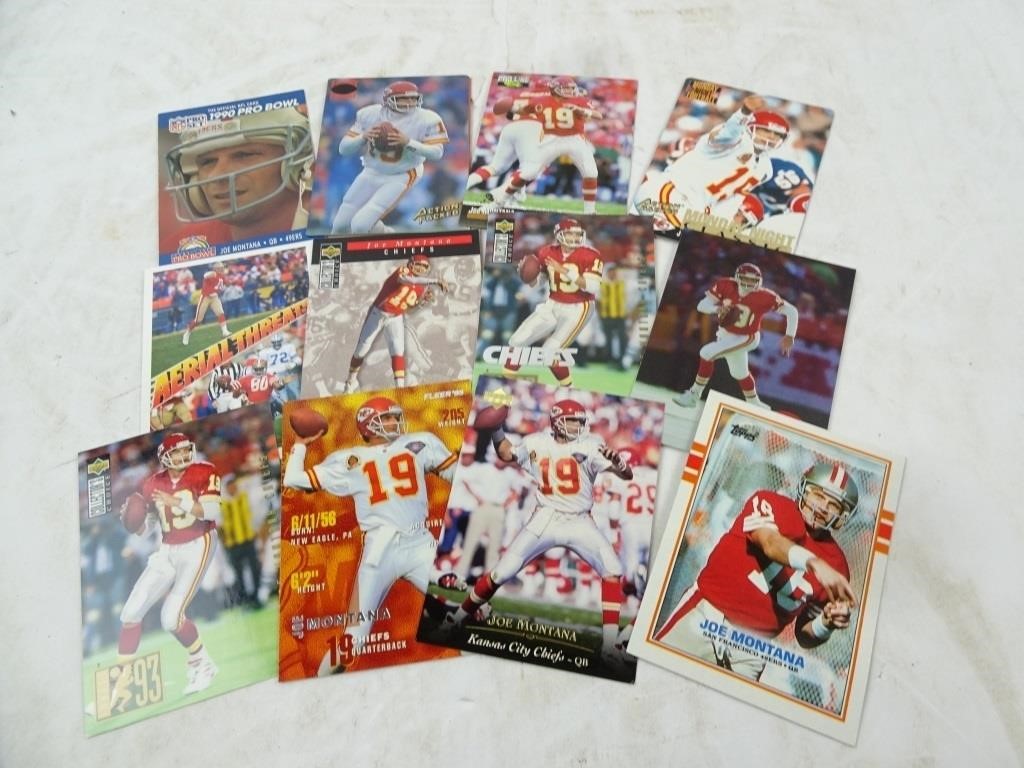 Lot of 12 Joe Montana NFL Football Cards