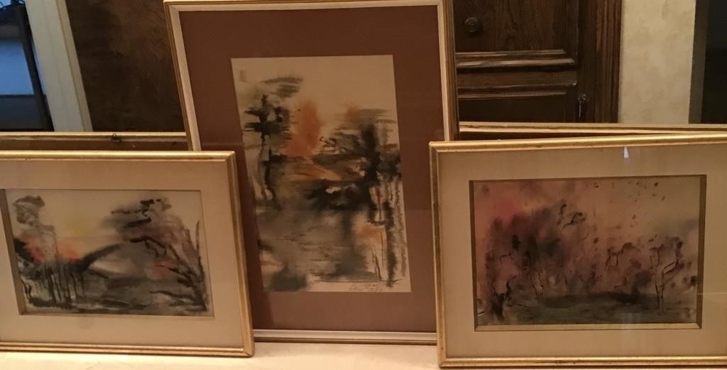 3 FRAMED ASIAN ARTWORK