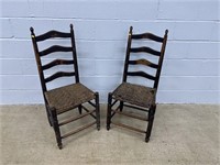 (2) Antique Woven Seat Side Chairs