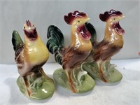 Ceramic chicken and roosters