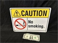 "Caution - No Smoking: Metal Sign