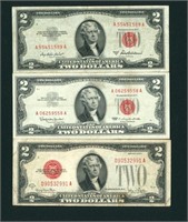 (3 NOTES) $2 1953/ 1963/ 1928 United States Note