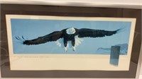 Eagle Rare whiskey eagle poster in silver metal