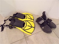 SIZE 12 WATER BOOTS & FLIPPERS