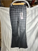 New Womens Vanilla Star soft flare plaid pant sz S