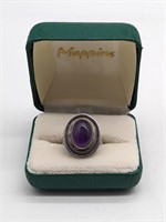 Sterling Silver Purple Gem Stone Ring