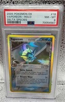 2005 Pokémon EX Vaporeon - Holo Delta Species PSA