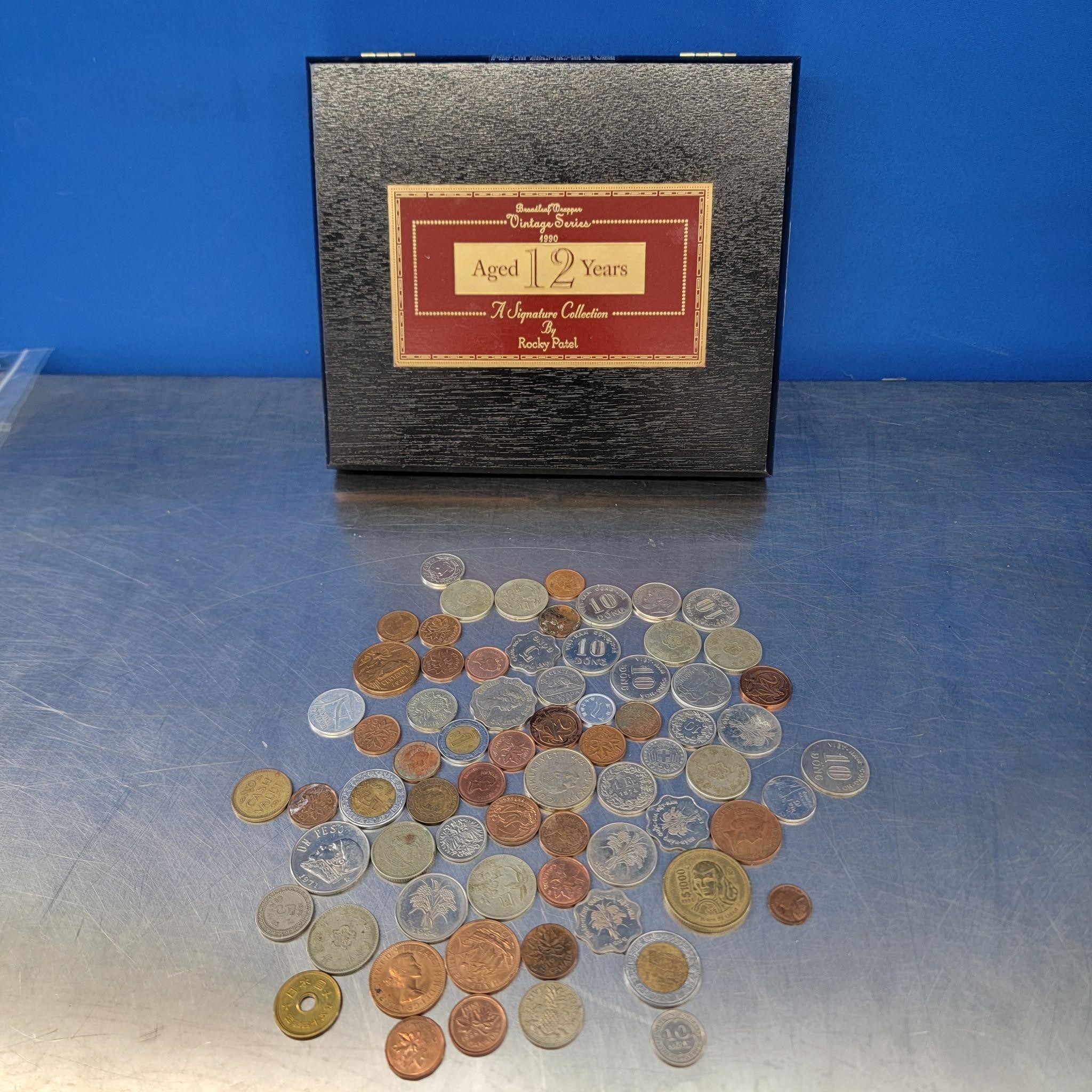 Cigar Box of World Coins