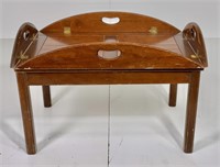 Butler's tray coffee table, tray lifts off, has