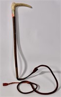 Stag handle riding crop, Judy Hornby on band,