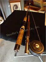 2 vintage fishing rods- 1 is fly fishing Martin