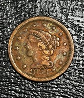 U.S. 1854-P Braided Hair Liberty Head Large Cent