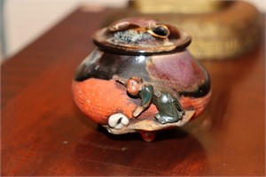 Japanese Sumida Gawa incense burner with lid