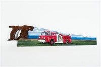 HAND PAINTED FORD KING FIRE TRUCK HAND SAW
