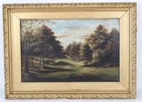 UNSIGNED ANTIQUE OIL PAINTING IN GILT FRAME