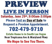 PREVIEW LIVE IN PERSON - Saturday, June 29th