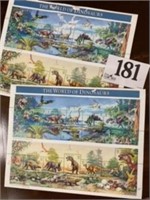 WORLD OF DINASOURS STAMPS 2 MINT SHEETS