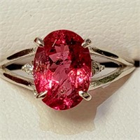 $2000 PT950 Tourmaline(2.2ct) Diamond(0.06ct) Ring
