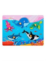 Robotime Sea Animals Wooden Peg Puzzle Board