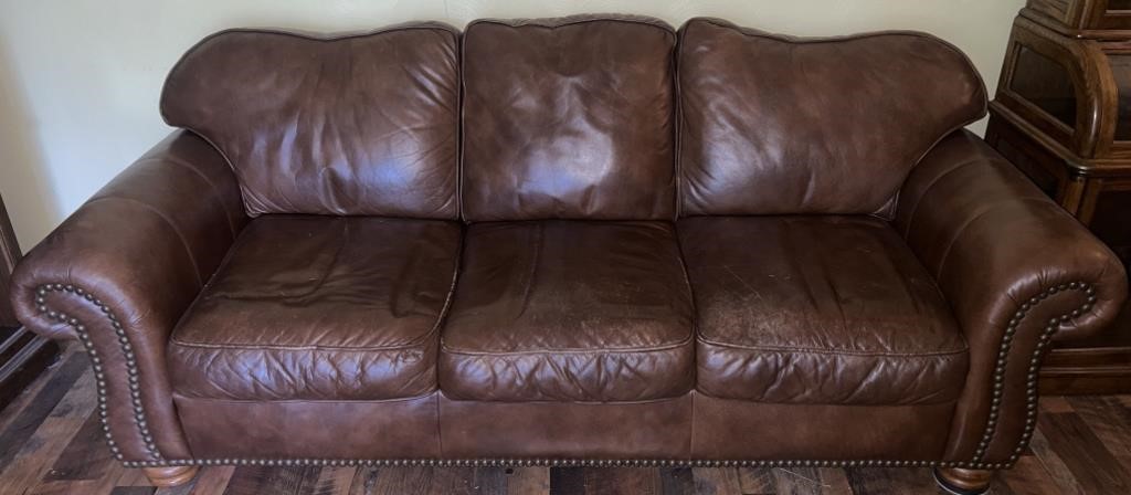 Flexsteel Brown Leather Sofa
