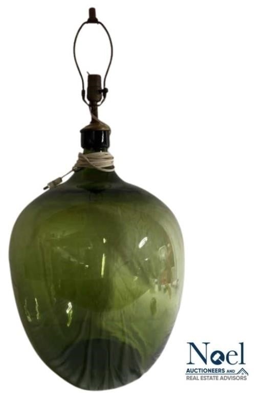 Green Demijohn Wine Bottle Lamp