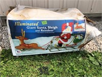 Santa Blow molded w/Deer & Sleigh