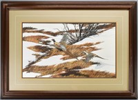 Janene Grande-Utter Gouache Painting of Pheasants