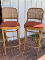 Pair of backed bar stools