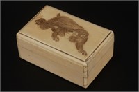 Japanese Ivory Box and Cover,