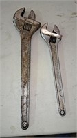 Proto and Crestoloy adjustable wrenches. 20 and