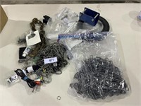 Assorted Dog Chain, Hooks, & Other