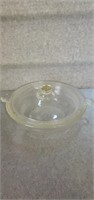 GLASSBAKE CLEAR GLASS COVERED BOWL