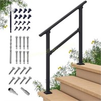 CHR Outdoor 3 Steps Handrail - Black Wrought