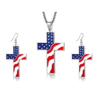 Beautiful Cross Pendant and Earring Set NEW