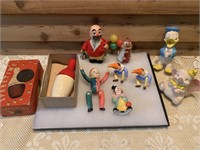 VINTAGE CLOWN AND TOY LOT
