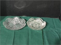 American Brilliant cut glass small low bowls,