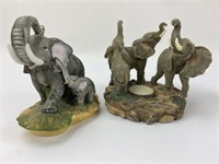2 Ceramic Elephant Figurines