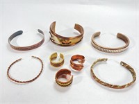 (5) Copper Bracelets & (3) Copper Rings