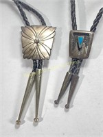 (2) Mexico Sterling Silver Bolo Ties