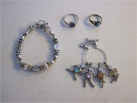 .925 Silver Rings, Charm, Bracelet
