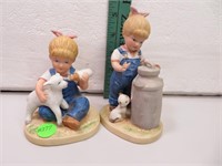 2 Denim Days Figurines (5&1/4" tallest)