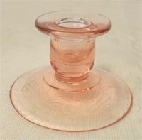 Pink Depression Glass Candle Stick Holder