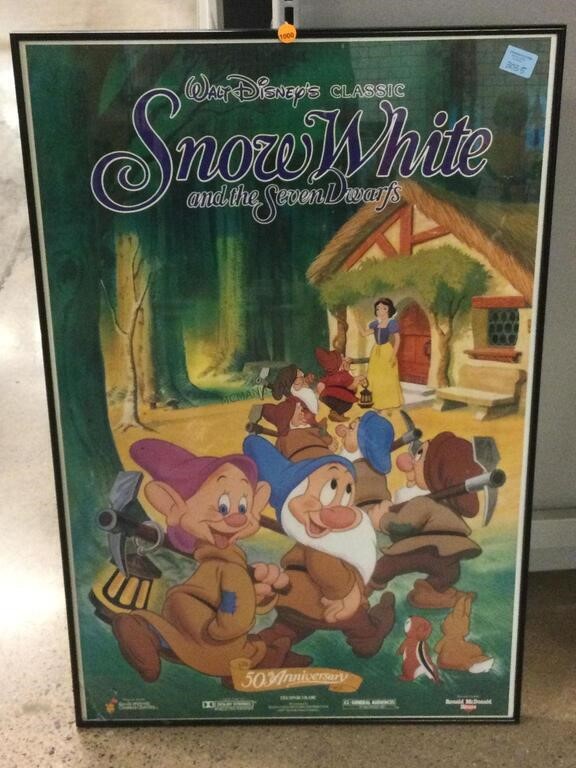 Walt Disney Snow White poster framed to 35x23