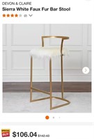 FAUX FUR BAR STOOL (OPEN BOX, NEW)