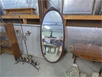 Full Lenght Oval Oak Mirror with bevled edge &