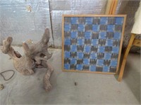Tramp Art Checker Board & Beautiful Driftwood Art